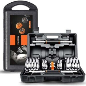 Set de Pesas ajustables PRO 6 en 1 de Hierro fundido Mancuernas Multifuncionales